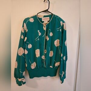 Floral Button-Up Blouse With Matching Skirt